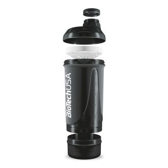   BioTechUSA Keverőpalack Biotech Wave+ Compact 500ml (+150ml) fekete-füst
