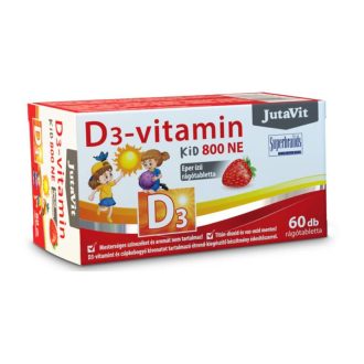JutaVit D3-vitamin 800-NE KID eper ízű rágótabletta 60x