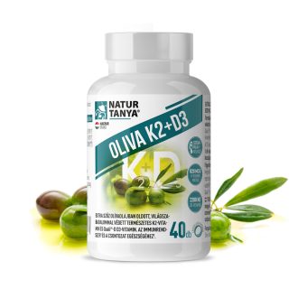   Natúr Tanya OLIVA K2+D3 – Világszabadalommal védett fermentált és olívaolajos vitaMK7® K2-vitamin, Quali®-K K1-vitaminnal és Quali®-D D3- vitaminnal az immunrendszer és a csontozat egészségéhez