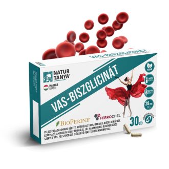   Natúr Tanya VAS-BISZGLICINÁT - Világszabadalommal védett szerves vas és BioPerine® (fekete bors kivonat)