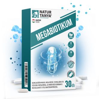   Natúr Tanya MEGABIOTIKUM - 120 milliárd CFU élőflóra, 12 féle baktériumtörzs, fermentált, galaktomannán típusú PHGG rosttal