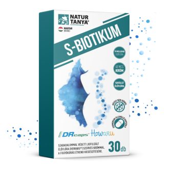   Natúr Tanya S-BIOTIKUM – Szabadalommal védett baktériumtörzs (lactis B420 HOWARU®), 10 milliárd élőflóra adagonként, szerves krómmal